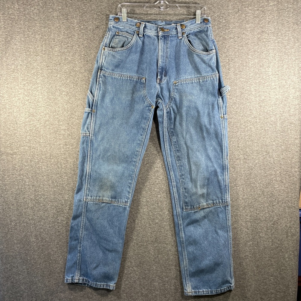 VTG Y2K Key Double Knee Jeans Mens 34x34 Fits 30x33 Distressed Carpenter